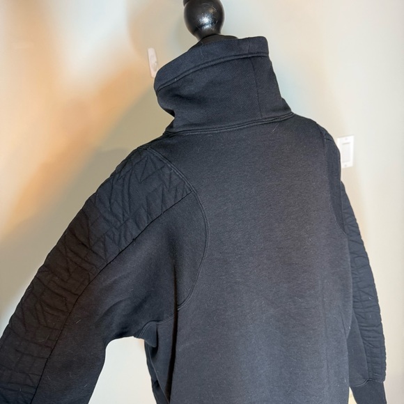NIKE Oversized Black Quilted Pullover Sweatshirt Mock Funnel Neck Sz Large *Flaw - Picture 12 of 14